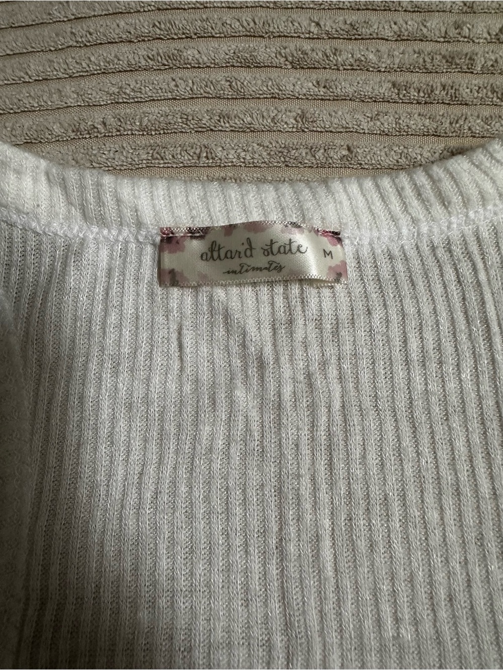 Altar'd State White Ribbed Racerback Tank - Picture 2 of 3